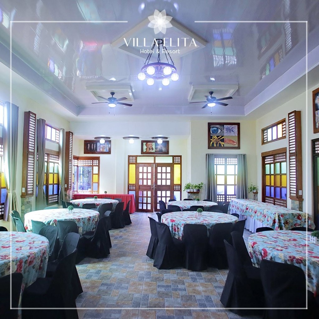 Event banquet setup at Villa Elita